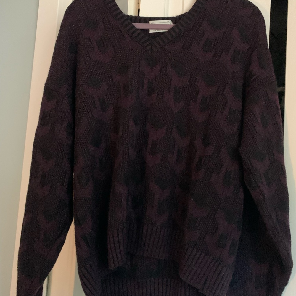 Shelby Women's Dark Purple V-Neck Sweater